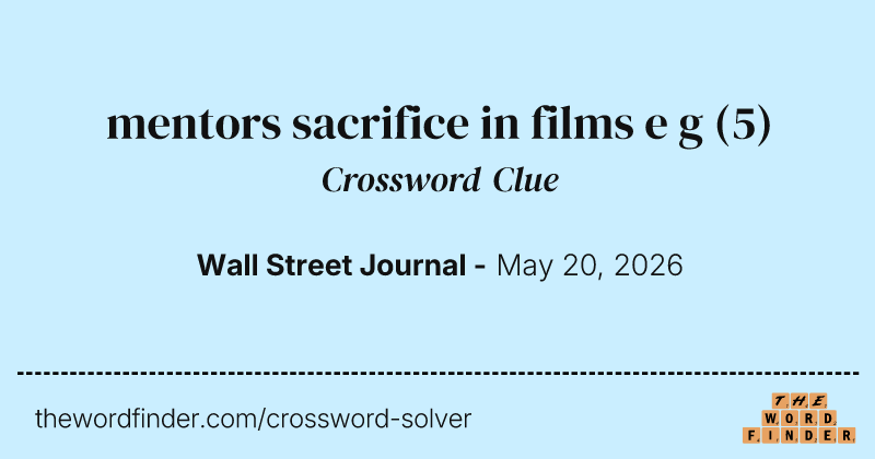 mentors sacrifice in films e g crossword clue image