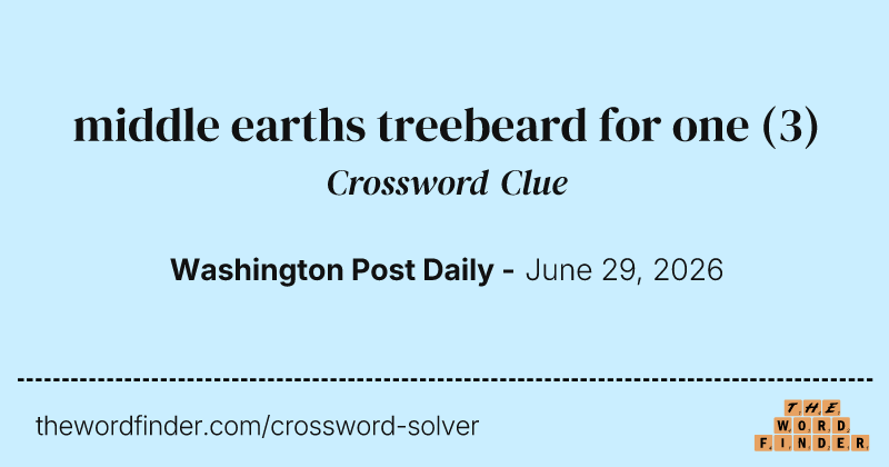 middle earths treebeard for one crossword clue image