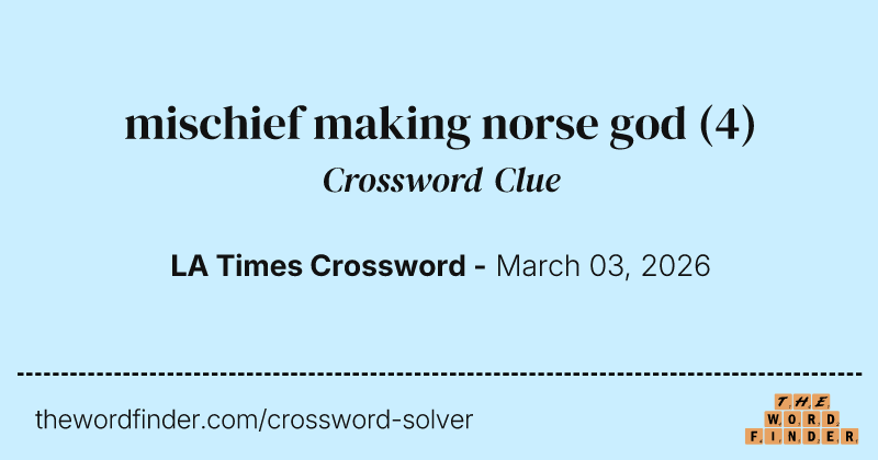 mischief making norse god crossword clue image