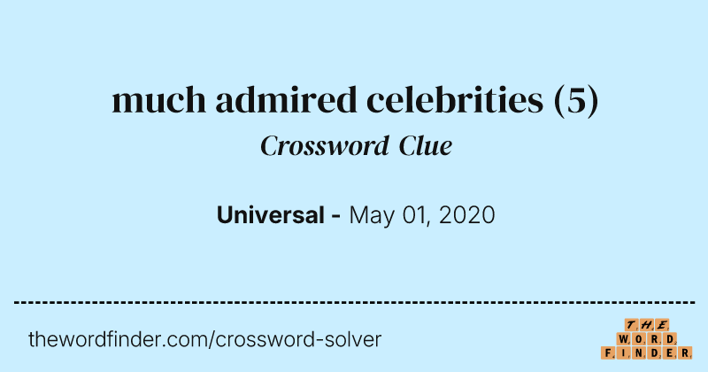 much admired celebrities crossword clue image