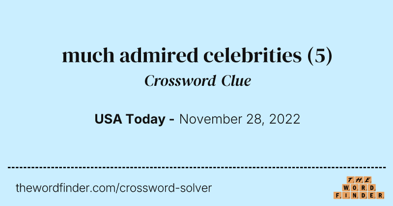 much admired celebrities crossword clue image