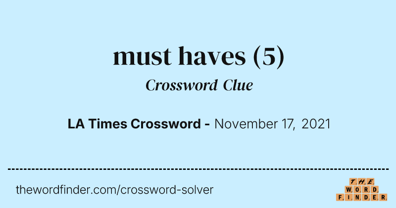 must haves crossword clue image