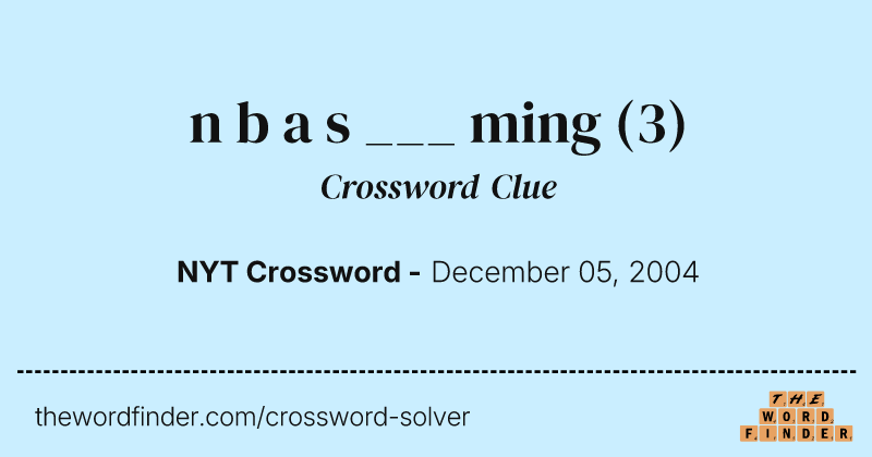 n b a s ___ ming crossword clue image