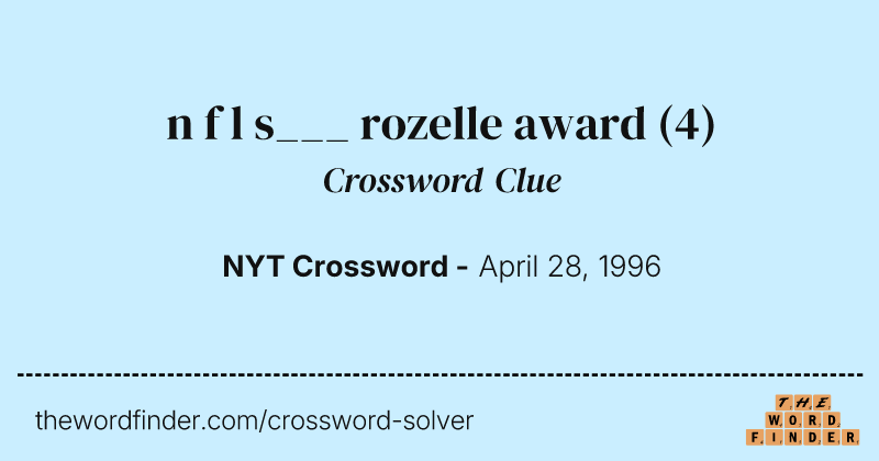 n f l s___ rozelle award crossword clue image