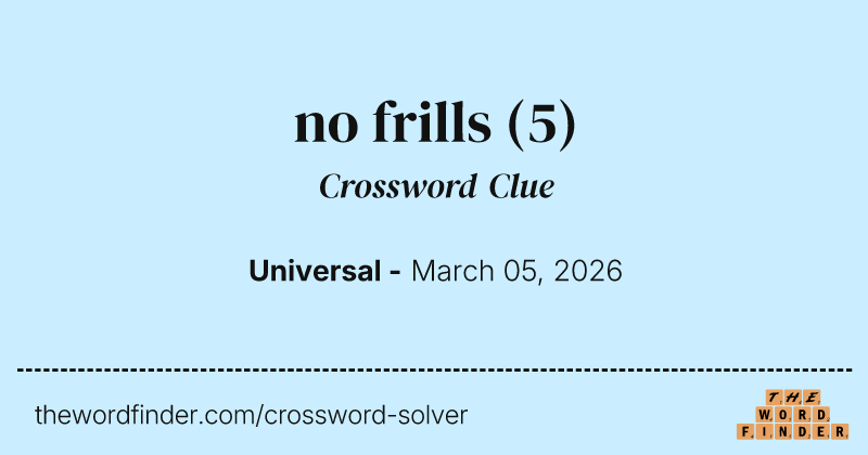 no frills crossword clue image
