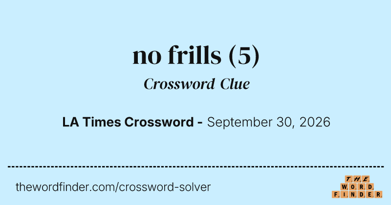 no frills crossword clue image