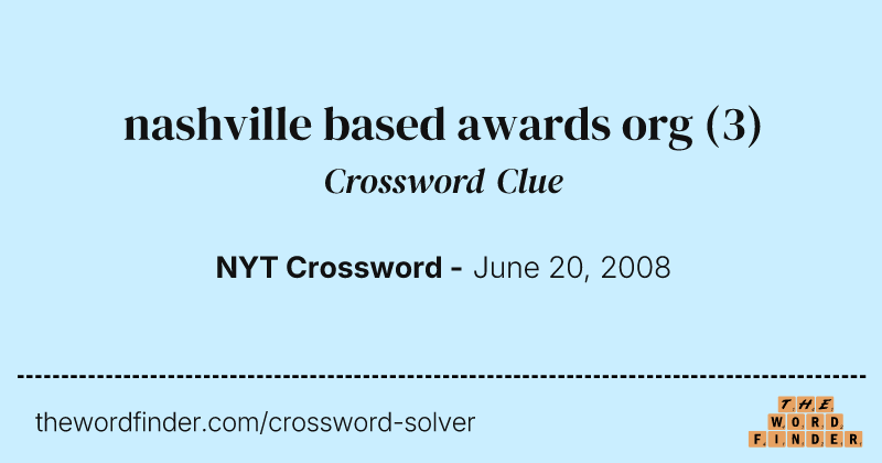 nashville based awards org crossword clue image