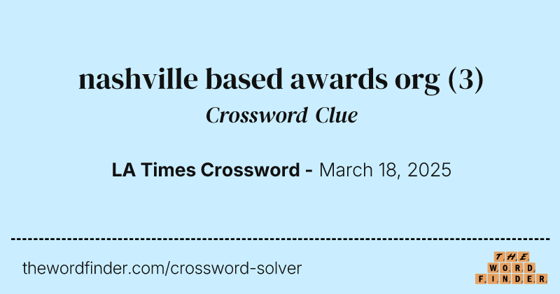 nashville based awards org crossword clue image