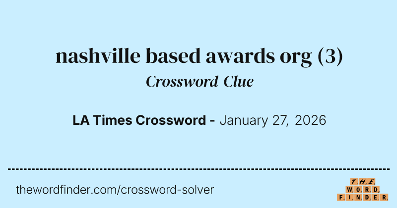 nashville based awards org crossword clue image