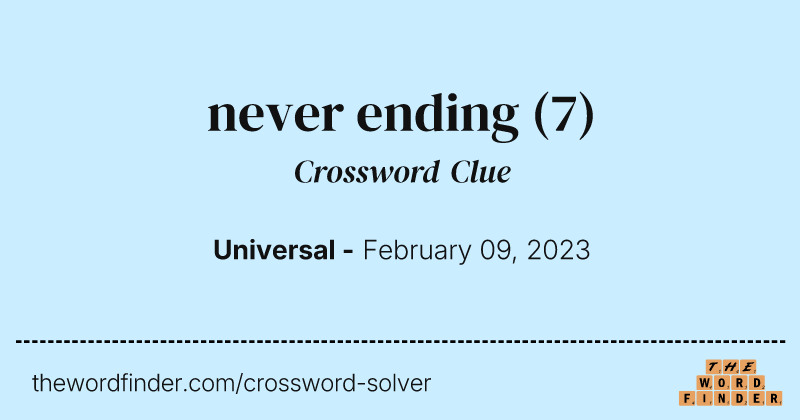 never ending crossword clue image