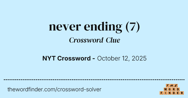 never ending crossword clue image