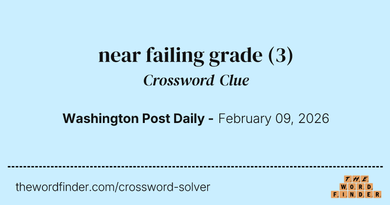 near failing grade crossword clue image