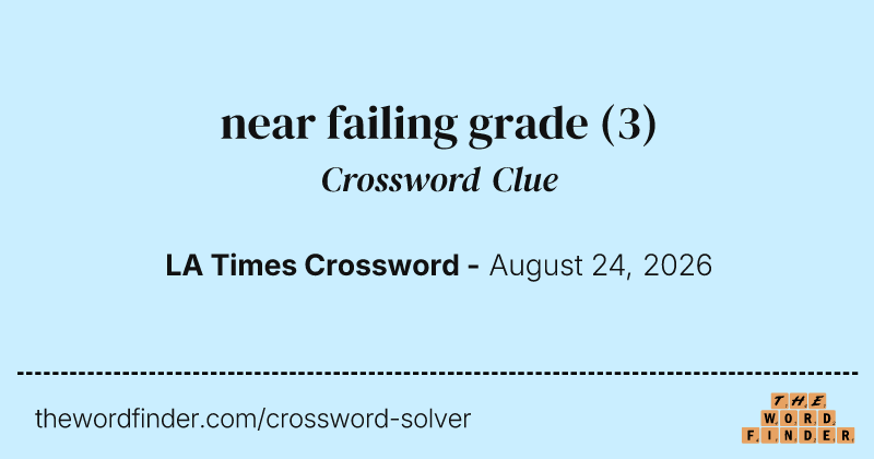 near failing grade crossword clue image