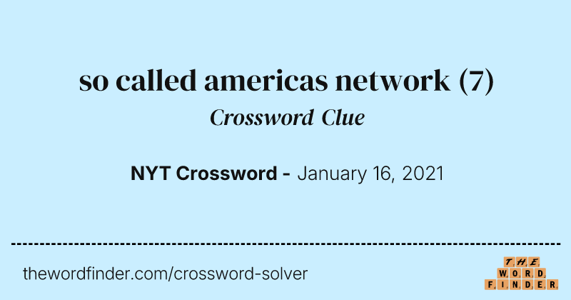 so called americas network crossword clue image