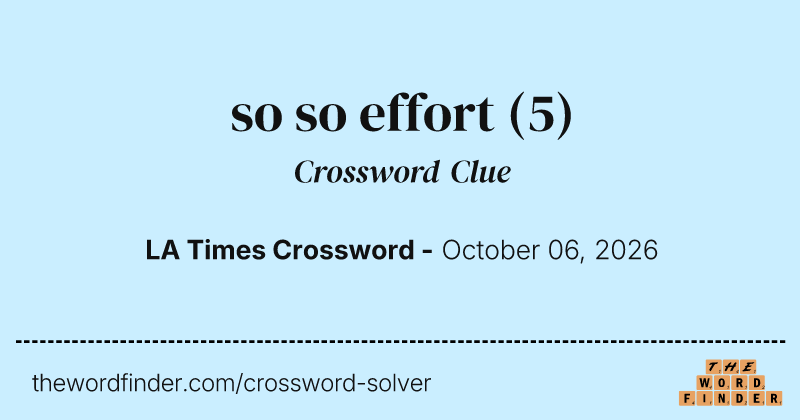 so so effort crossword clue image