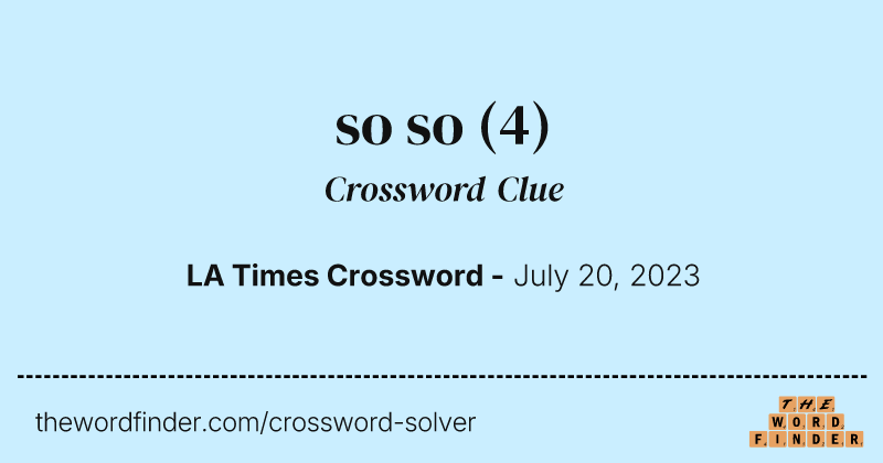 so so crossword clue image