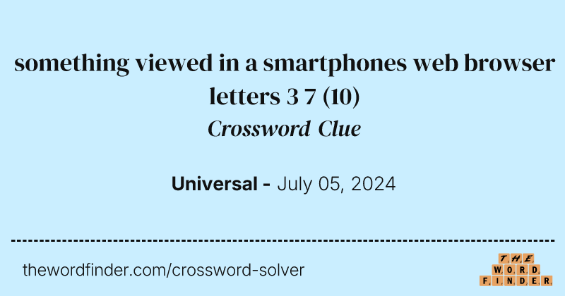 something viewed in a smartphones web browser letters 3 7 crossword clue image