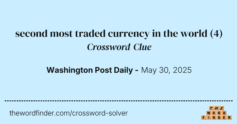 second most traded currency in the world crossword clue image