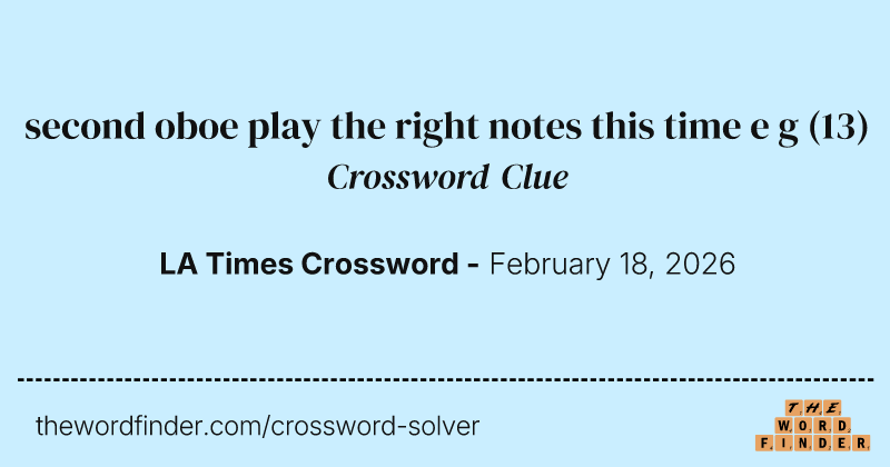 second oboe play the right notes this time e g crossword clue image