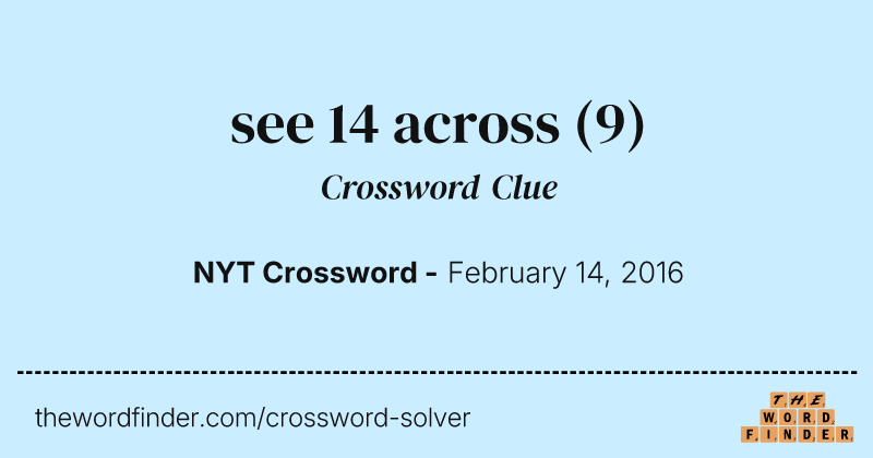 see 14 across crossword clue image