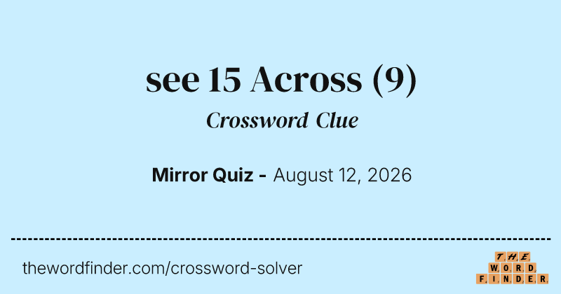 see 15 Across crossword clue image