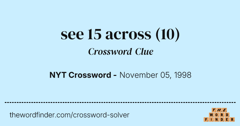 see 15 across crossword clue image