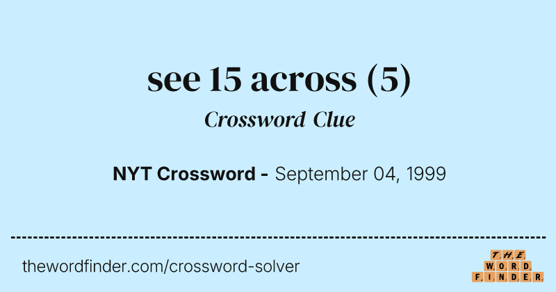 see 15 across crossword clue image