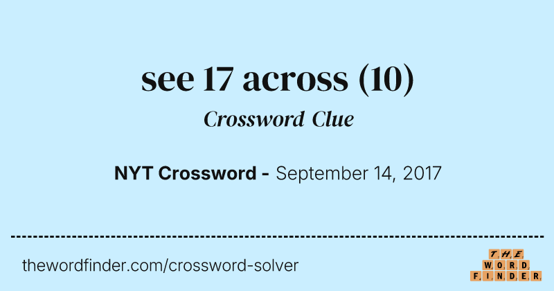 see 17 across crossword clue image