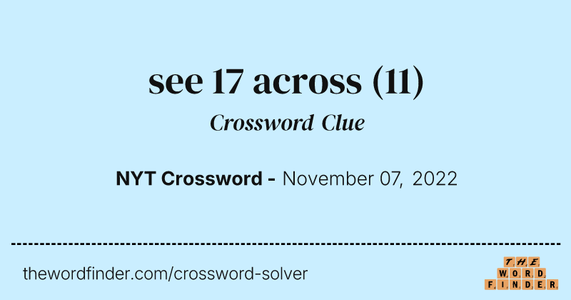 see 17 across crossword clue image