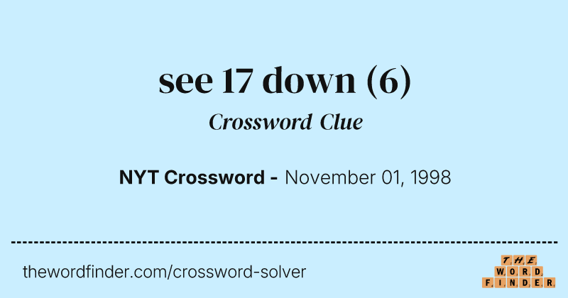 see 17 down crossword clue image