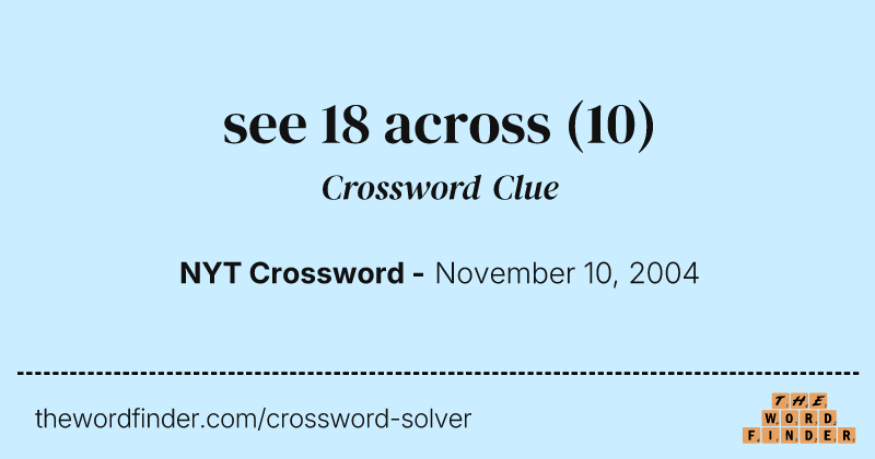 see 18 across crossword clue image