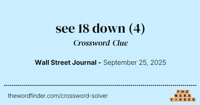 see 18 down crossword clue image