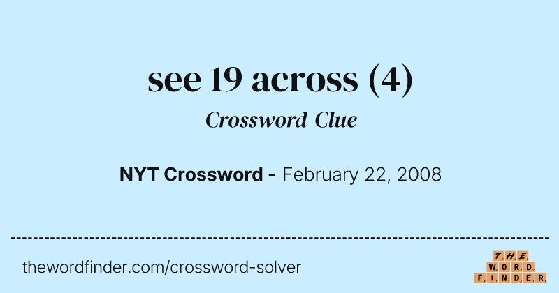 see 19 across crossword clue image