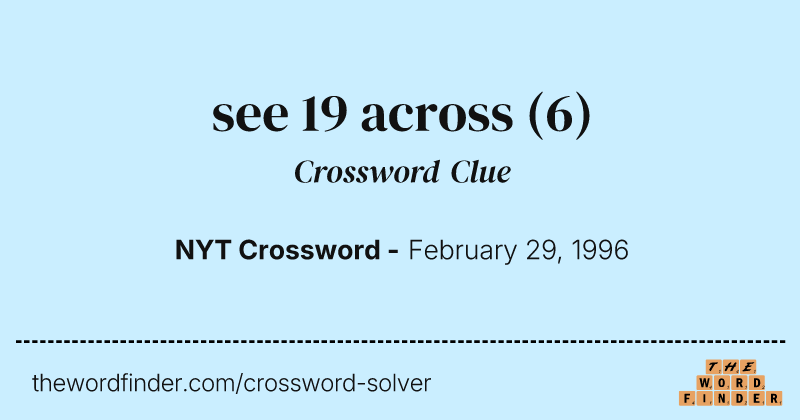 see 19 across crossword clue image