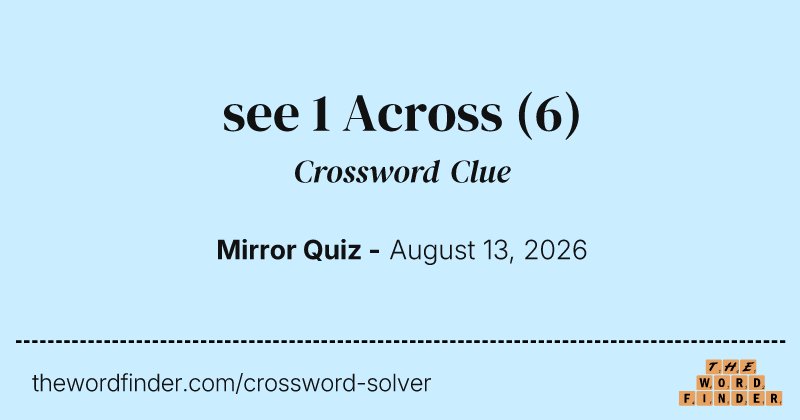 see 1 Across crossword clue image