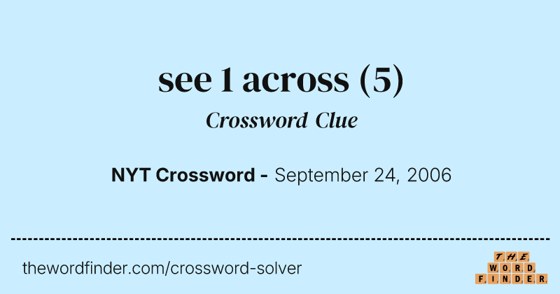 see 1 across crossword clue image