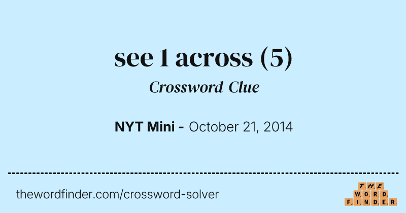 see 1 across crossword clue image