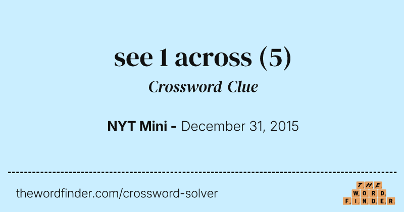 see 1 across crossword clue image