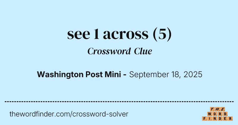 see 1 across crossword clue image
