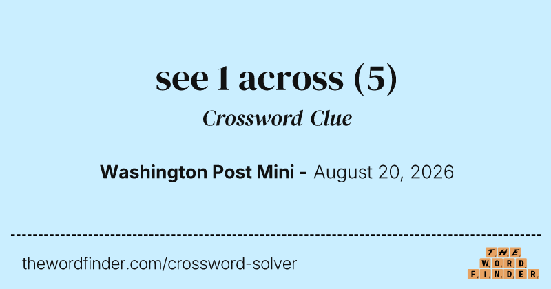 see 1 across crossword clue image