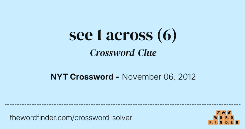 see 1 across crossword clue image