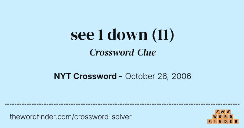 see 1 down crossword clue image