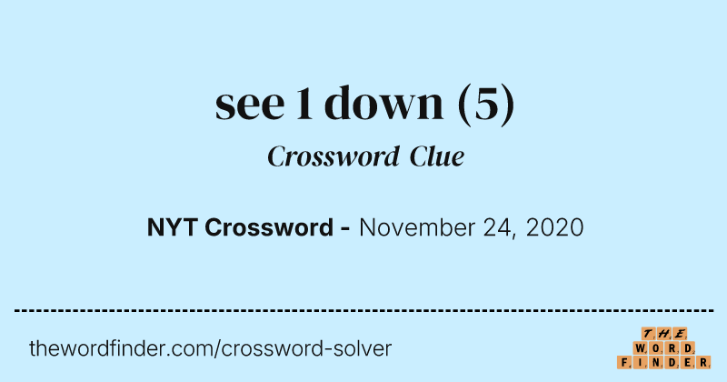see 1 down crossword clue image
