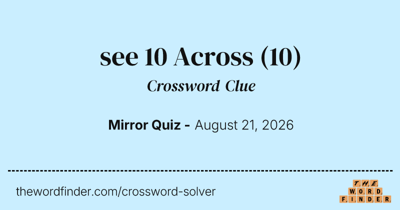 see 10 Across crossword clue image