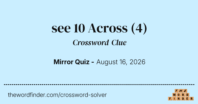 see 10 Across crossword clue image