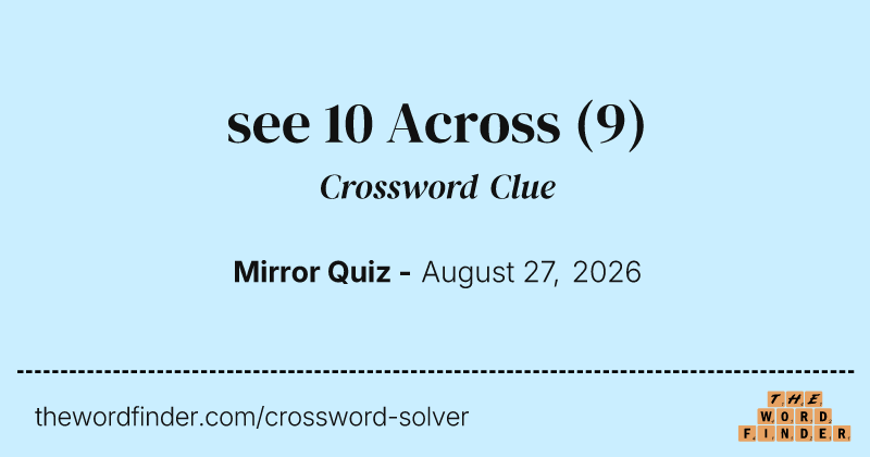 see 10 Across crossword clue image