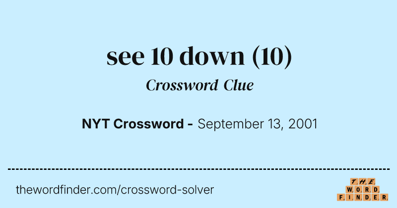 see 10 down crossword clue image