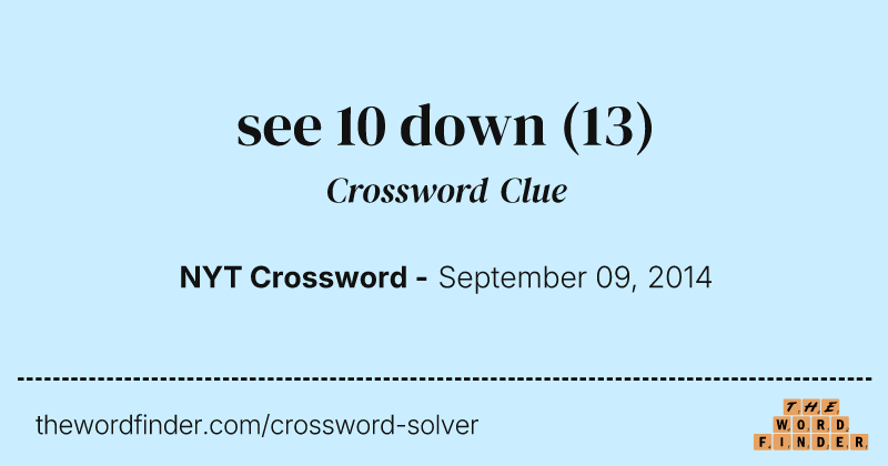 see 10 down crossword clue image