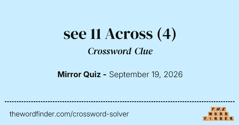 see 11 Across crossword clue image