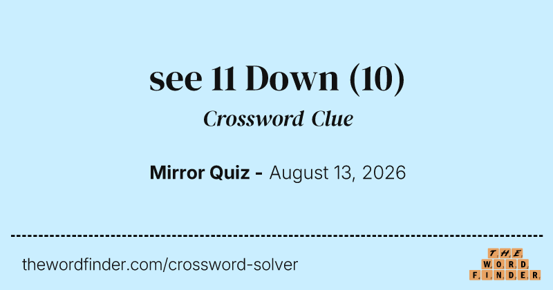 see 11 Down crossword clue image
